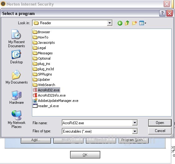 nortonpersonalfirewall addprogram2