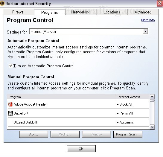 nortonpersonalfirewall program
