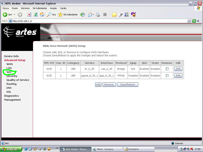 apache ae dsl artes advancedsetup