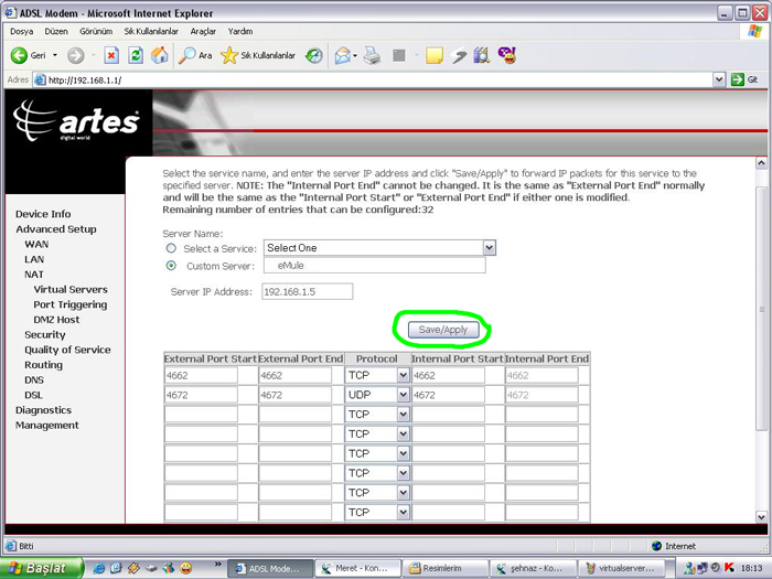 apache ae dsl artes portlar