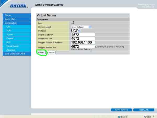 billion5102 udp