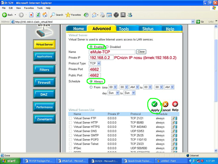 d link502tv1 tcp