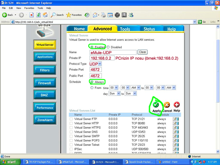 d link502tv1 udp