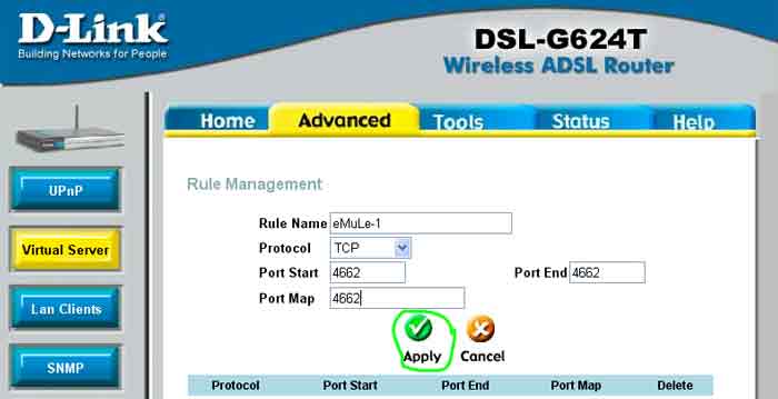 d link604 tcp