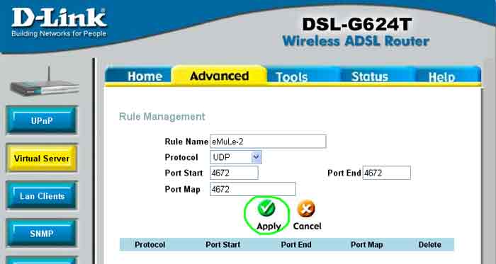 d link604 udp