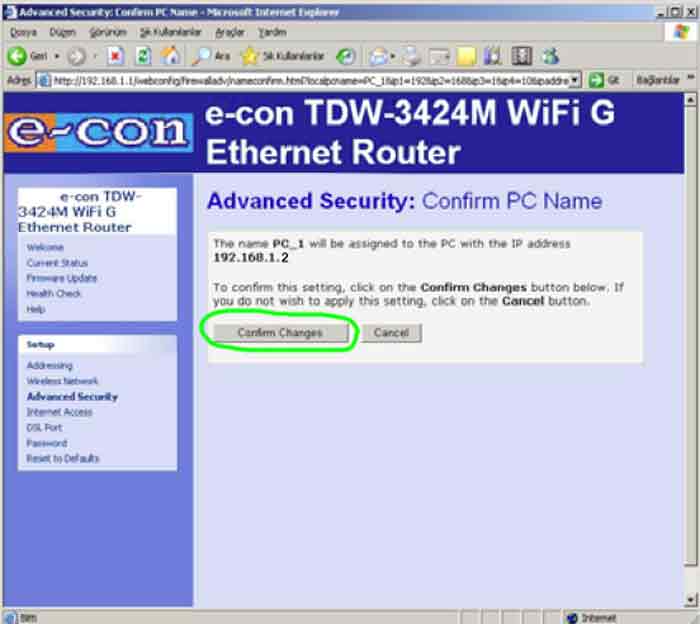 mc8000ue s4 confirm pc name