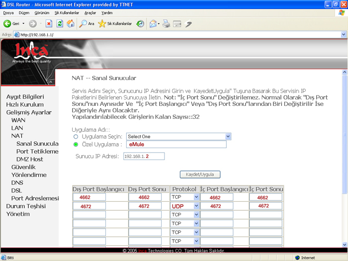 inca 204 incaim 104 tcp udp