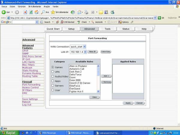 lp al201pw portforwarding
