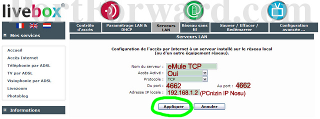 sagem fast1500wg livebox fast 32024 tcp
