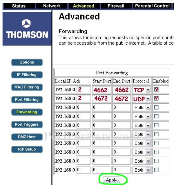 tecom1021 tcp udp